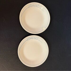 2pc Vintage Corelle Corning BLUE LILY Bread & Butter Dessert Plates EUC